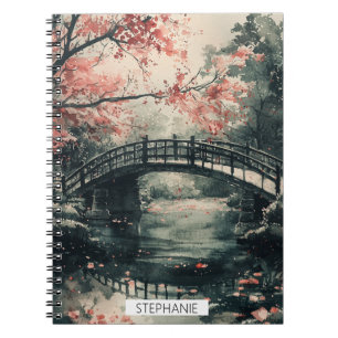 Cuaderno Puente de Flor de Cerezo Sumi-E Paisaje (1)