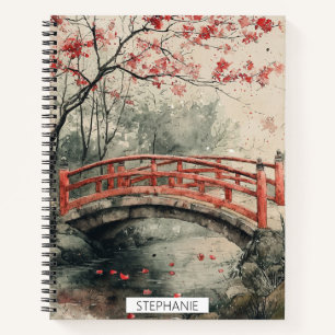 Cuaderno Puente de Flor de Cerezo Sumi-E Paisaje (2)