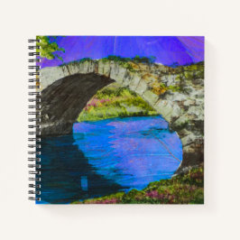 Cuaderno Puente de Piedra Sobre Agua Azul Tranquila