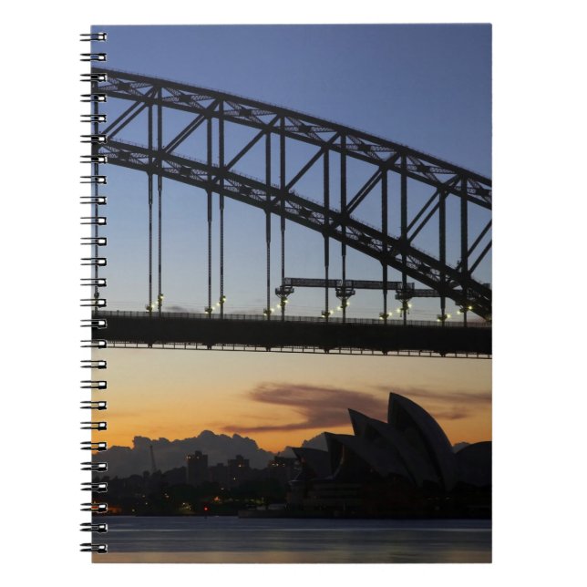 Cuaderno Puente de Sydney Harbour y Ópera de Sydney a las 2 (Frente)