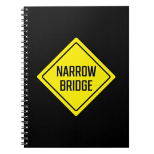 Cuaderno Puente estrecho Signo de advertencia Bloc de n