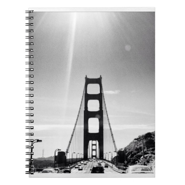 Cuaderno Puente Golden Gate blanco y negro (Frente)