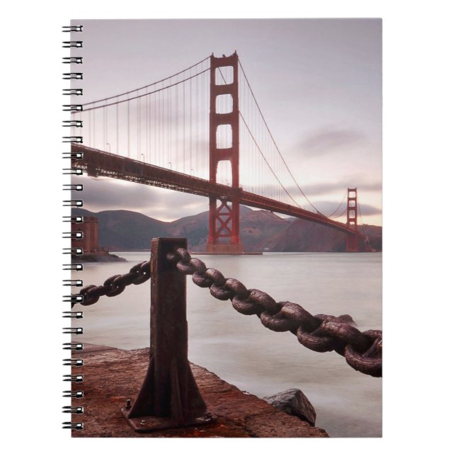 Cuaderno Puente Golden Gate contra las montañas (Frente)