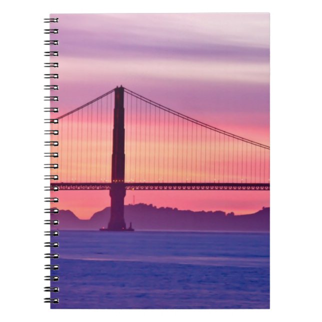 Cuaderno Puente Golden Gate en la puesta del sol (Frente)