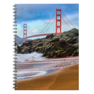 Cuaderno Puente Golden Gate en la puesta del sol