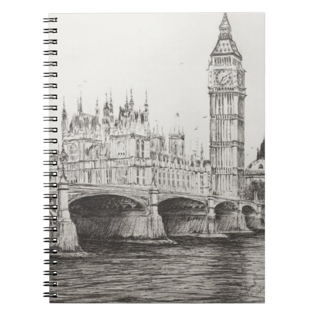 Cuaderno Puente Londres Reino Unido de Westminster. (Frente)