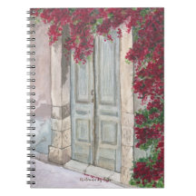 Puerta Azul Vintage Aquarela