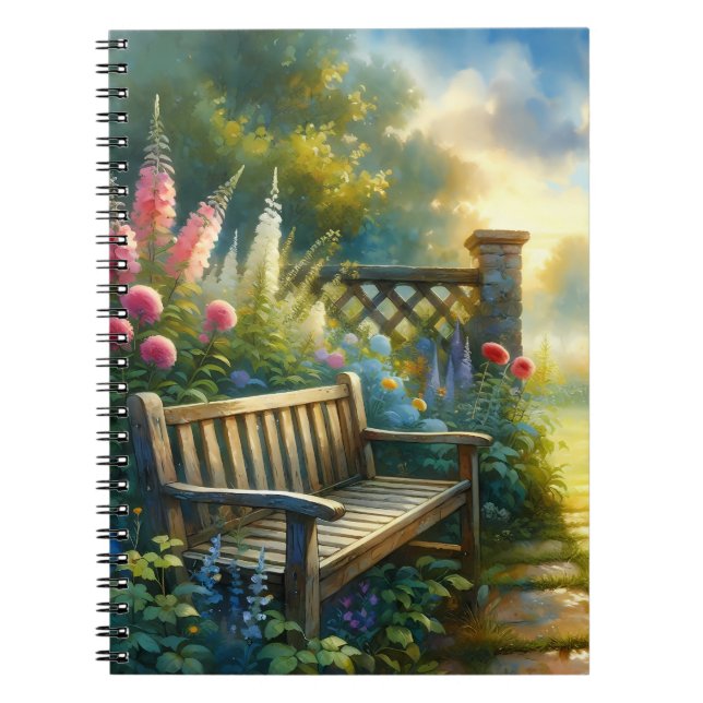 Cuaderno Puerta de camino de jardín soleado (Frente)