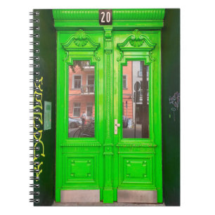 CUADERNO PUERTA DE CRISTAL DE MADERA VERDE