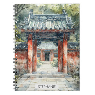 Cuaderno Puerta del Templo Vermillion Acuarela Tinta (2)