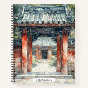 Cuaderno Puerta del Templo Vermillion Acuarela Tinta (2)
