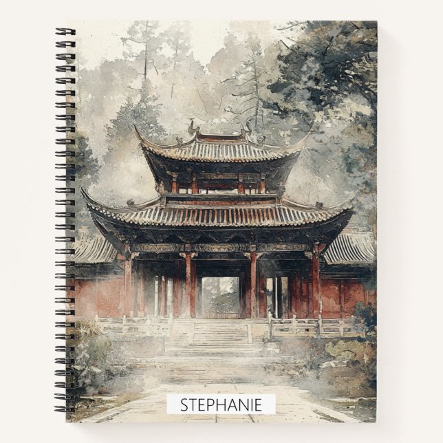 Cuaderno Puerta del Templo Vermillion Tinta Acuarela (1) (Anverso)
