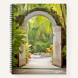 Cuaderno Puerta En Tranquilo Jardín Relájese Inspire