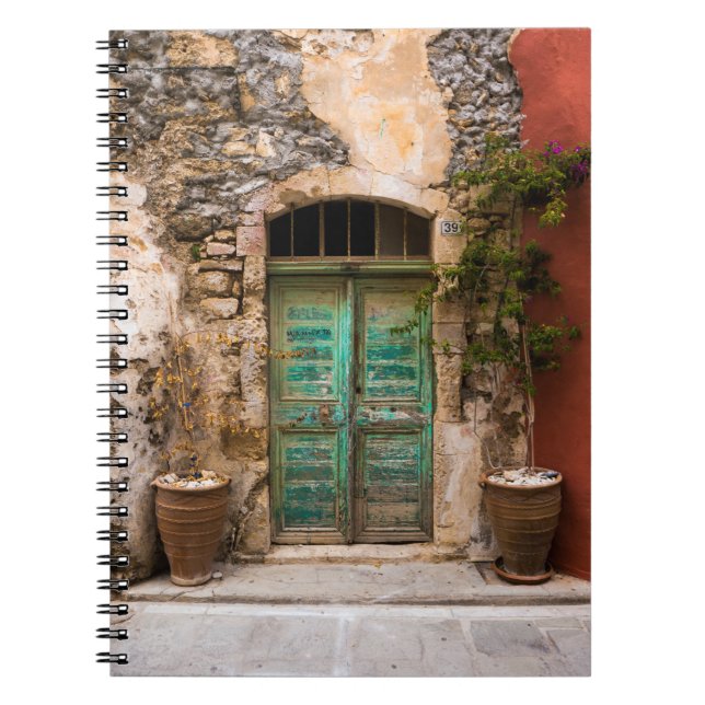 Cuaderno Puerta turquesa en Rethymno, Grecia (Frente)