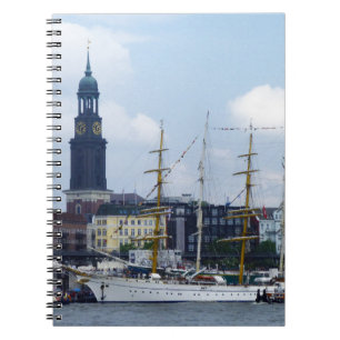 Cuaderno Puerto de Hamburgo Hafen Michel Alemania barcos