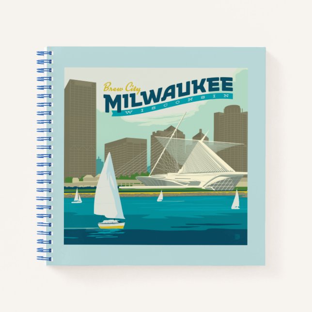 Cuaderno Puerto de Milwaukee Wisconsin | Ciudad de Brew (Anverso)