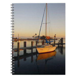 Cuaderno puerto de Rockport, Texas al atardecer
