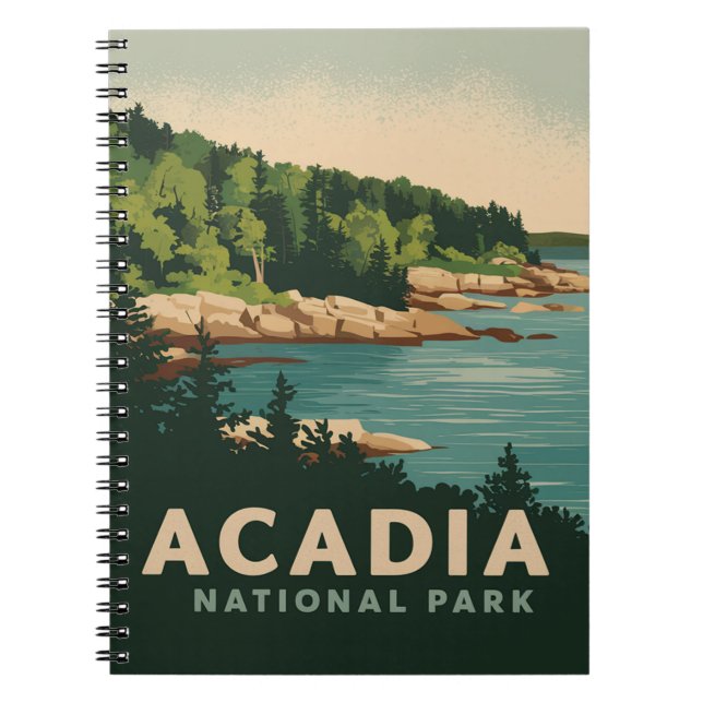 Cuaderno Puerto Retro Acadia National Park Bar (Frente)