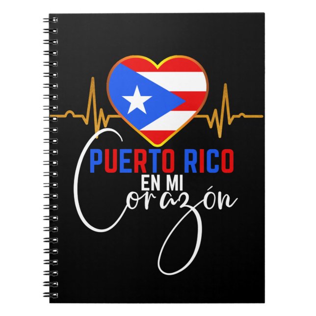 Cuaderno Puerto Rico en mi Corazón Orgullo Puertorriqueño (Frente)