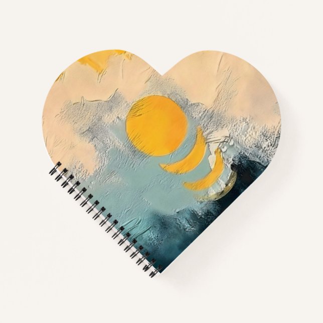Cuaderno Puesta de sol abstracta – Calma dorada sobre horiz (Anverso)