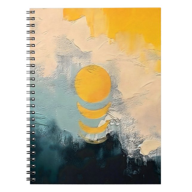 Cuaderno Puesta de sol abstracta: calma dorada sobre horizo (Frente)