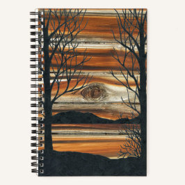 Cuaderno Puesta de sol de madera