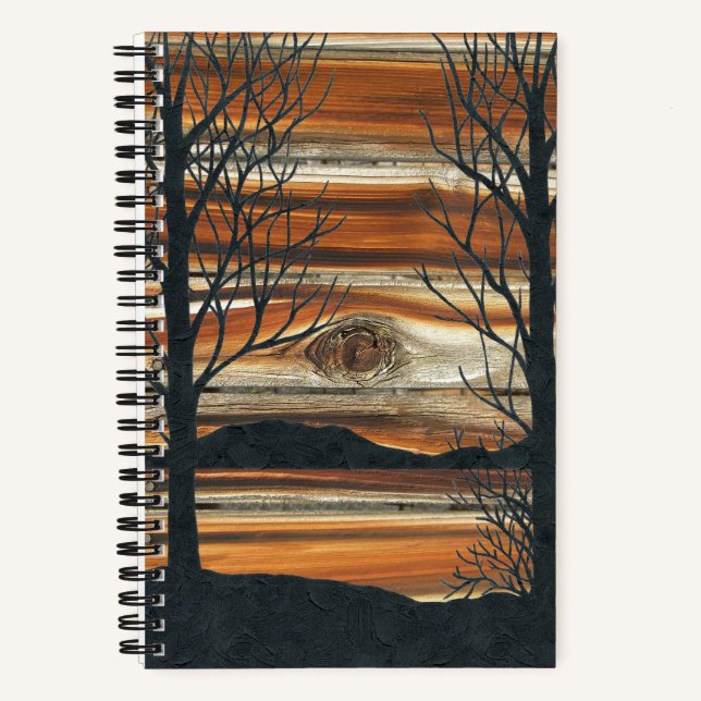 Cuaderno Puesta de sol de madera (Anverso)