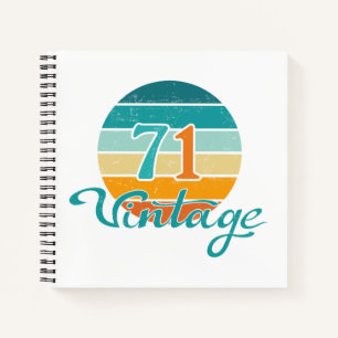 Cuaderno Puesta de sol retro 71 con estilo vintage desgasta