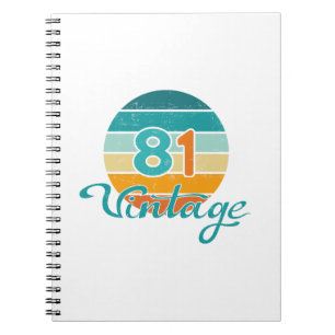 Cuaderno Puesta de sol retro 81 vintage desgastada