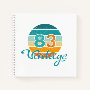 Cuaderno Puesta de sol retro 83 vintage desgastada