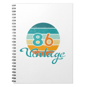 Cuaderno Puesta de sol retro 86 Vintage desgastado