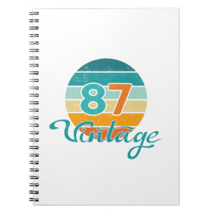Cuaderno Puesta de sol retro 87 vintage desgastada