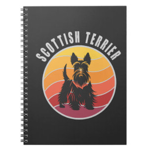 Cuaderno Puesta de sol vintage del terrier escocés
