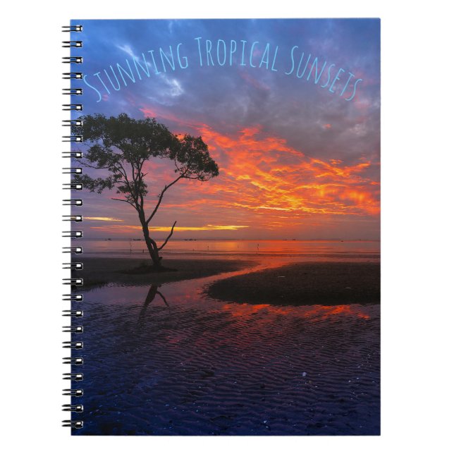 Cuaderno Puesta del sol anaranjada tropical (Frente)