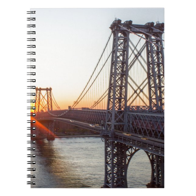 Cuaderno Puesta del sol Brooklyn NYC del puente de (Frente)