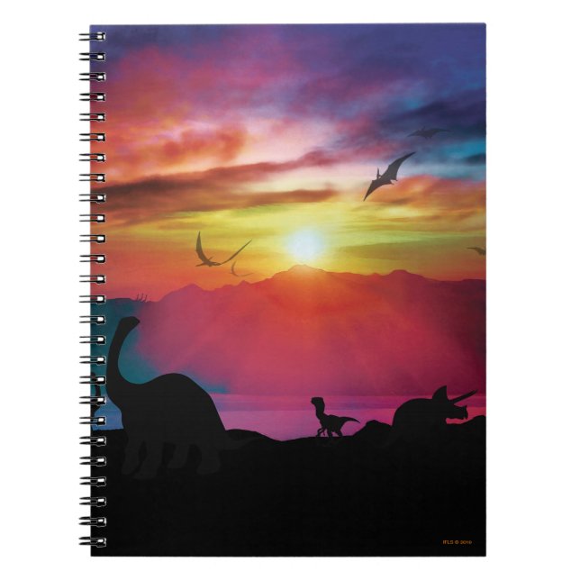 Cuaderno Puesta del sol del dinosaurio (Frente)