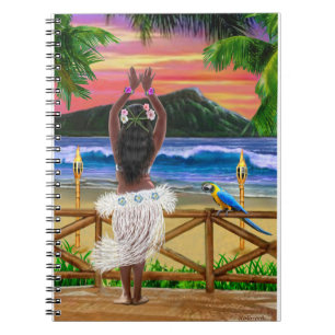 CUADERNO PUESTA DEL SOL HAWAIANA HULA
