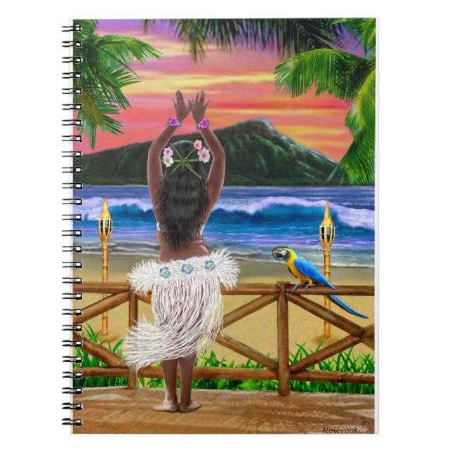 CUADERNO PUESTA DEL SOL HAWAIANA HULA (Frente)