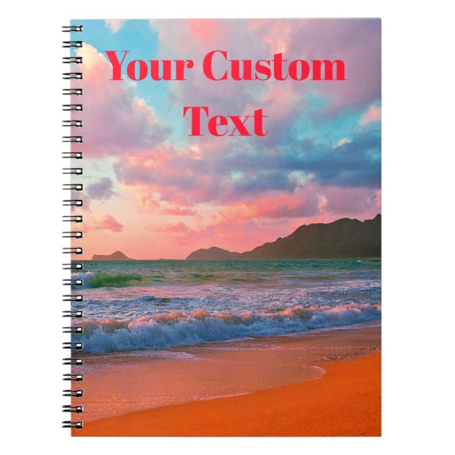 Cuaderno Puesta del sol hawaiana tropical (Frente)