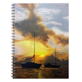 Cuaderno Puesta del sol hermosa