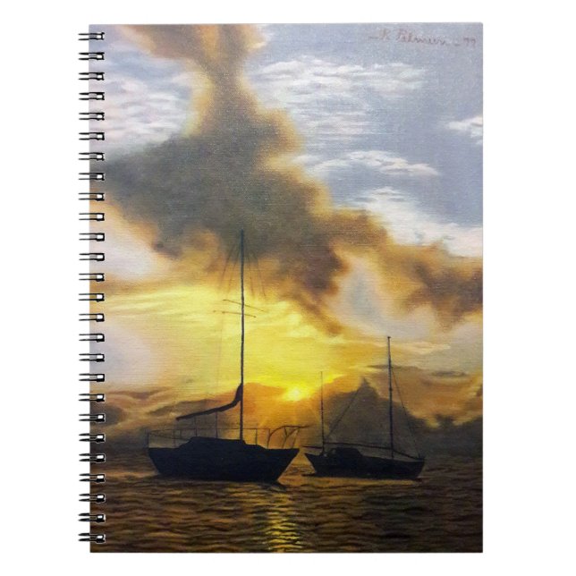 Cuaderno Puesta del sol hermosa (Frente)