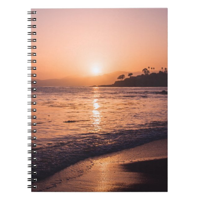 Cuaderno Puesta del sol imponente de la playa (Frente)