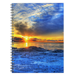 Cuaderno Puesta del sol sobre nieve