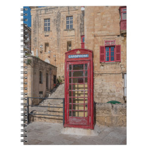Cuaderno Puesto de teléfono rojo en La Valeta Malta