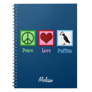 Cuaderno Puffins de amor por la paz