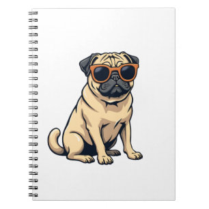 Cuaderno Pug Antiguo Haciendo Dab con Gafas de Sol Perro Di