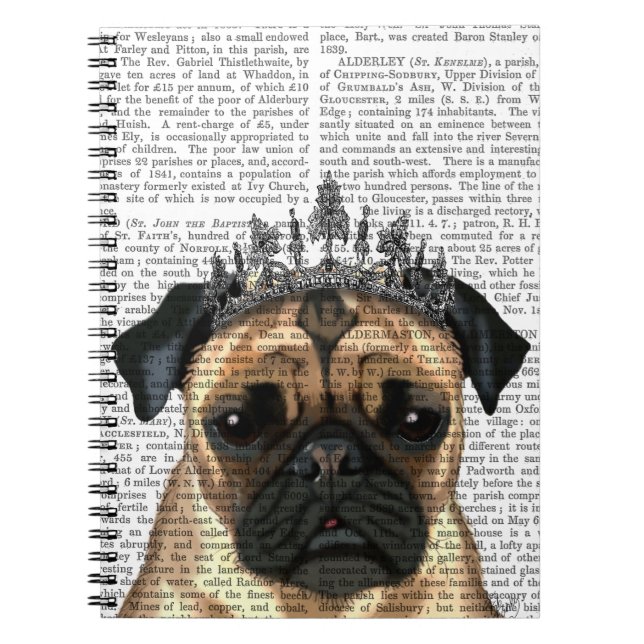 Cuaderno Pug Con Tiara (Frente)