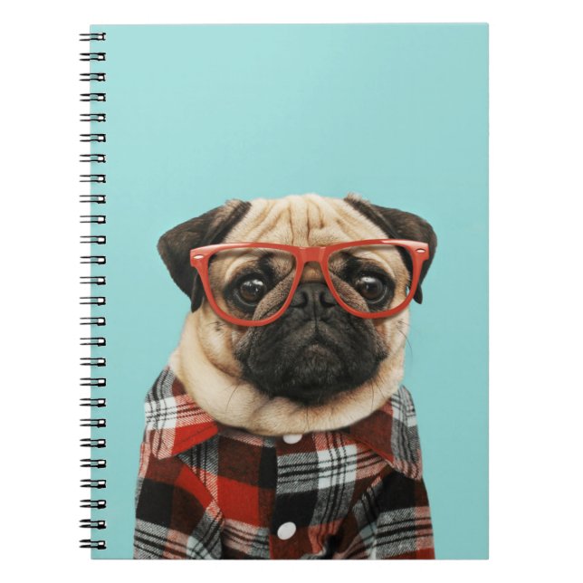 Cuaderno Pug de la camiseta cubierta (Frente)