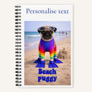 Cuaderno Pug de la Playa