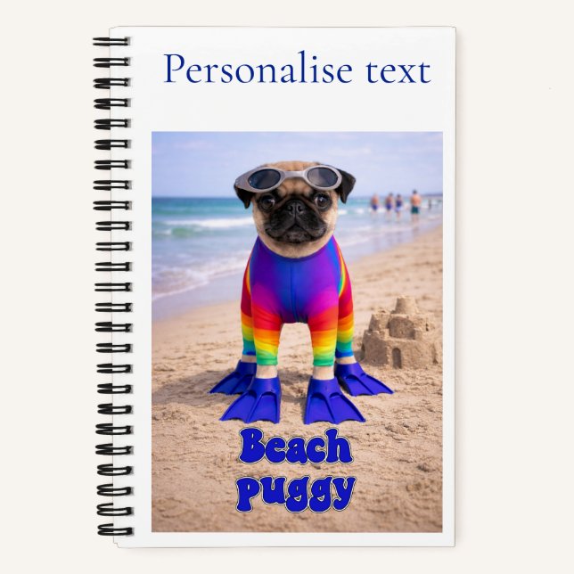 Cuaderno Pug de la Playa (Anverso)